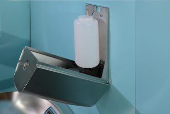 820001 Edelstahl Seifenspender Millinox 1 Liter Nachfülltank offen