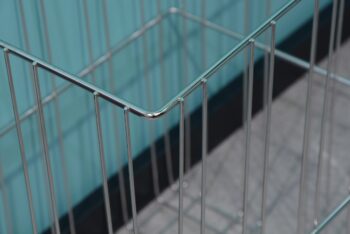 Edelstahl Abfallsammler Geometrik 31L Drahtgitterkorb – Bild 4